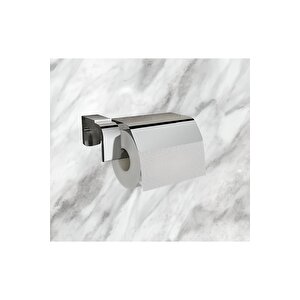 Krom Lux 4 Lü Banyo Seti 2 Adet Kapalı Tuvalet Kağıtlık, 2 Adet Uzun Havluluk