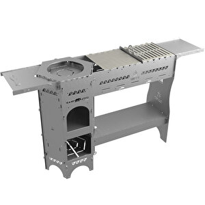 ® Forgeout Pro™ Sobalı Ve Izgaralı Taşınabilir Çantalı Katlanabilir 3mm Çelik Outdoor Mutfak Tezgahı