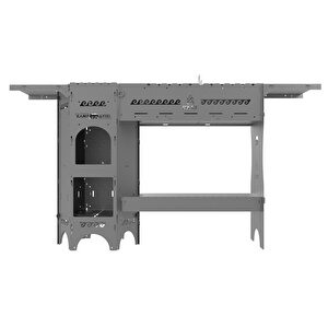 Kamp Ayısı® Forgeout Pro™ Sobalı Ve Izgaralı Taşınabilir Çantalı Katlanabilir 3mm Çelik Outdoor Mutfak Tezgahı