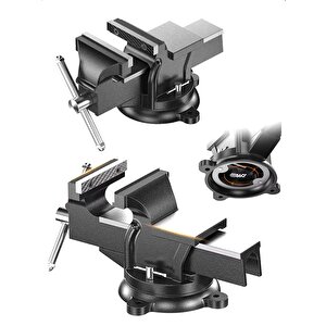 Premium Büyük Boy 200mm 8" 360" Dönerli Taban Dövme Çelik Sabit Tezgah Masa Mengenesi