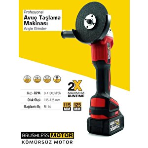 Akülü Kırmızı Kömürsüz 4'lü Set Taşlama-kırıcı Delici Hilti-somun Sıkma-vidalama Matkap