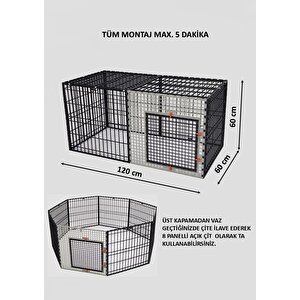 60cm X 120cm Yükseklik 60cm Üstü Kapalı Köpek Kafesi, Kedi, Tavşan, Çit, Kafes
