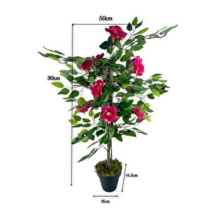 Yapay Ağaç Fuşya Nilüfer Ağacı 90cm