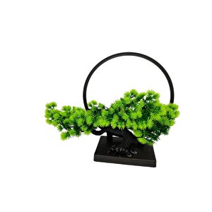 Yapay Ağaç Bonzai Çemberli Model Dekoratif Yapay Ağaç Bonsai Yapay Ağaç Masa Ofis Hediyelik