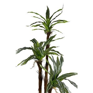 Yapay Ağaç Lüx Yukka Fiber Antrasit Küre Saksıda 3katlı 150*60cm Ofis Çiçeği