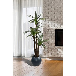 Yapay Ağaç Lüx Yukka Fiber Antrasit Küre Saksıda 3katlı 150*60cm Ofis Çiçeği