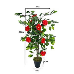 Yapay Ağaç Kırmızı Nilüfer Ağacı 90cm