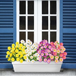 6lı Set Yapay Çiçek Papatya 5 Dallı Plastik Dekoratif Yapay Bitki