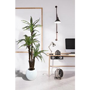 Yapay Ağaç Lüx Yukka Fiber Beyaz Küre Saksıda 3katlı 150*60cm Ofis Çiçeği