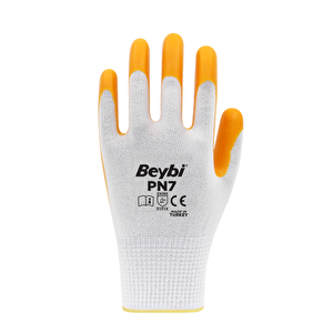 Pn7 No:10 Polyester Astarlı Nitril Eldiven Sarı 288 Çift