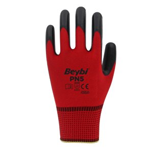 Pn5 No:9 Kırmızı Polyester Nitril Eldiven 288 Çift