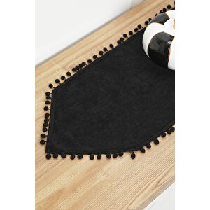 Ponponlu Runner 90x30,r-20k Siyah