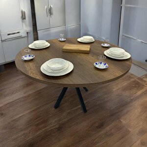 Yuvarlak Yemek Masası  Cevi̇z 120 Cm Çap