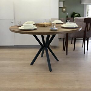 Yuvarlak Yemek Masası  Cevi̇z 120 Cm Çap