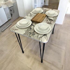 Yemek Masası ,dekoratif Mutfak Masası, Çalışma Masası, Bilgisayar Masası Ağaç Beyaz Mermer