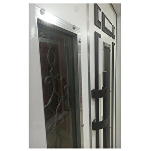 Celik Kapi Beyaz-siyah Desen Kabartmalı Model Apartman Giriş Kapısı , Çelik Kapı Sağ
