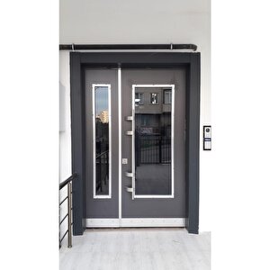 Çelik Kapı Fiyatları Siyah Renk Statik Kasalı Çelik Kapı, Apartman Giriş Kapısı Sağ Açılım