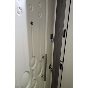 Sac Celik Kapi Tırnaklı Sistem Çelik Kapı, Ahşap Kaplama Kabartmalı Model Daire Kapısı Sağ Açılım