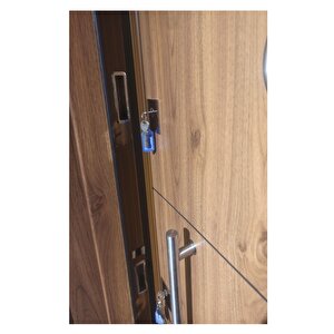 Çelik Kapı Ahşap Kaplama Tırnaklı Kale Kilitli Çelik Kapı Daire Kapısı Sağ Açılım
