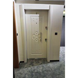 Sac Celik Kapi Tırnaklı Sistem Çelik Kapı, Ahşap Kaplama Kabartmalı Model Daire Kapısı Sol Açılım
