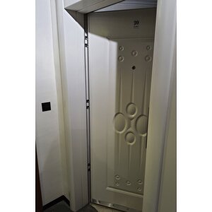 Sac Celik Kapi Tırnaklı Sistem Çelik Kapı, Ahşap Kaplama Kabartmalı Model Daire Kapısı Sol Açılım