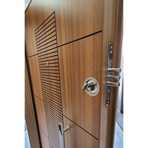 Eskitme Görünüm Çelik Kapı, Ahşap Desenli Daire Kapısı, Çelik Kapı Sol Açılım