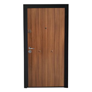 Ahşap Desenli Çelik Kapı, Tırnaklı Çelik Kapı, Çelik Kapı, Düz Model Çelik Kapı Sol Açılım