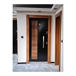 Celik Kapi Ahşap Kaplama Kasalı Kabartmalı Model Daire Kapısı, Çelik Kapı, Villa Kapısı Sol