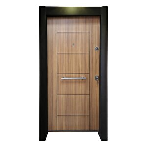 Çelik Kapı, Ahşap Desenli Çelik Kapı, Tırnaklı Çelik Kapı, Daire Kapısı Sol Açılım