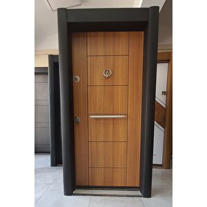 Çelik Kapı, Ahşap Desenli Çelik Kapı, Tırnaklı Çelik Kapı, Daire Kapısı Sol Açılım