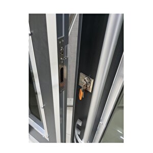 Çelik Kapı Fiyatları Siyah Renk Statik Kasalı Çelik Kapı, Apartman Giriş Kapısı Sağ Açılım