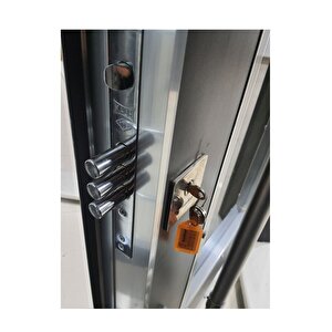 Çelik Kapı Fiyatları Siyah Renk Statik Kasalı Çelik Kapı, Apartman Giriş Kapısı Sağ Açılım