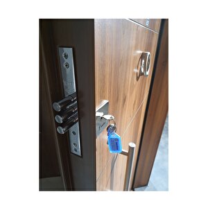 Çelik Kapı Modelleri Ahşap Kaplama Kasalı Düz Model Daire Kapısı, Çelik Kapı Sol Açılım