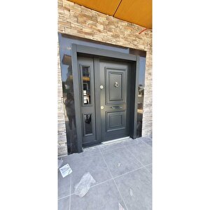 Villa Kapısı Dış Cepheye Dayanıklı Antrasit Renk Lake Boyalı Villa Kapısı