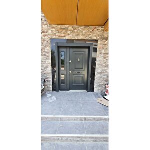 Villa Kapısı Dış Cepheye Dayanıklı Antrasit Renk Lake Boyalı Villa Kapısı