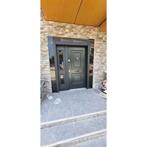 Villa Kapısı Dış Cepheye Dayanıklı Antrasit Renk Lake Boyalı Villa Kapısı
