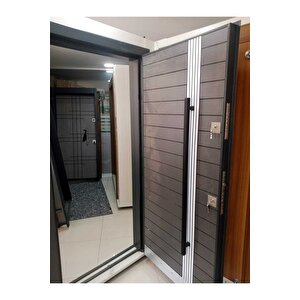 Çelik Kapı, Antrasit Renk Düz Model Apartman Giriş Kapısı ,villa Kapısı, Çelik Kapı Sol