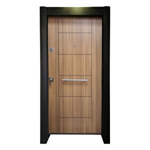 Çelik Kapı, Ahşap Desenli Çelik Kapı, Tırnaklı Çelik Kapı, Daire Kapısı Sağ Açılım