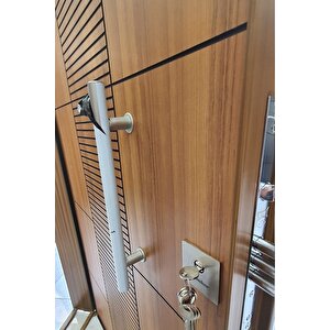 Çelik Kapı, Ahşap Desenli Daire Kapısı, Çelik Kapı Sol Açılım