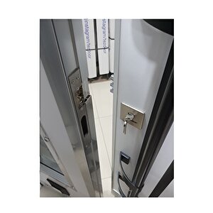 Beyaz Apartman Giriş Kapısı Beyaz Renk Camlı Model Daire Giriş Kapısı Sol Açılım