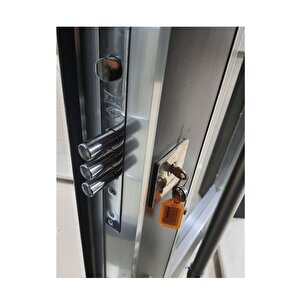 Çelik Kapı Fiyatları Siyah Statik Kasalı Çelik Kapı, Apartman Giriş Kapısı Sol Açılım