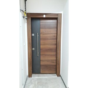 Tez3569 Ahşap Kaplama Düz Model Çelik Kapı Sağ Açılım