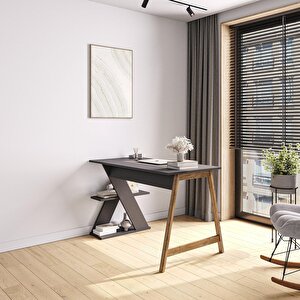 Lagomood Olivia Çalışma Masası 120 Cm Antrasit Ceviz Antrasit Ceviz