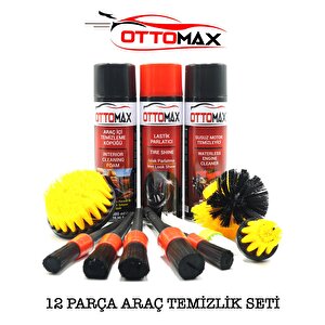 12 Parça Araç İçi Motor Lastik Koltuk Temizleme Detay Seti