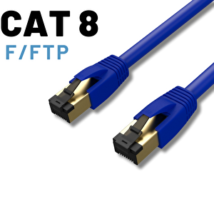 Irenis 15 Metre Cat8 Kablo F/ftp Lszh Ethernet Network Lan Ağ Kablosu Mavi