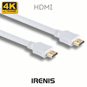 Irenis 4k Altın Kaplama Korumalı Örgü Hdmi Kablo, 2 Metre Beyaz