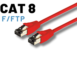 Irenis 2 Metre Cat8 Kablo F/ftp Lszh Ethernet Network Lan Ağ Kablosu Kırmızı