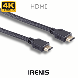 Irenis 4k Altın Kaplama Korumalı Örgü Hdmi Kablo, 2 Metre Siyah
