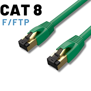 Irenis 15 Metre Cat8 Kablo F/ftp Lszh Ethernet Network Lan Ağ Kablosu Yeşil