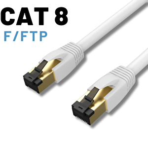 Irenis 15 Metre Cat8 Kablo F/ftp Lszh Ethernet Network Lan Ağ Kablosu Gri